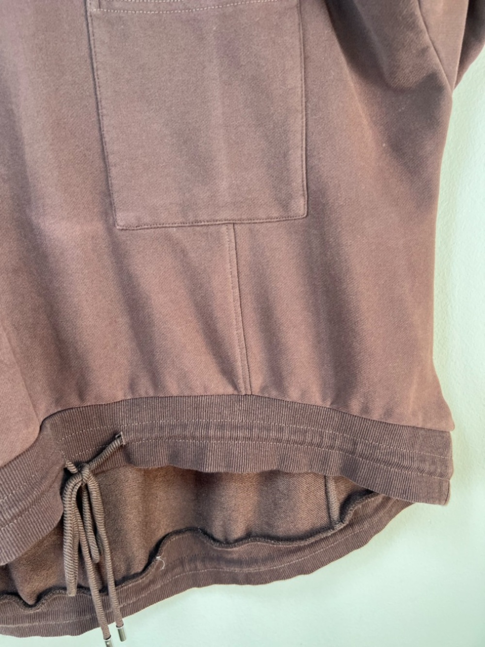 Nap Oversized Mock Neck Sweatshirt Brown Pullover High-Low Pocket Loungewear Sm - Picture 6 of 15